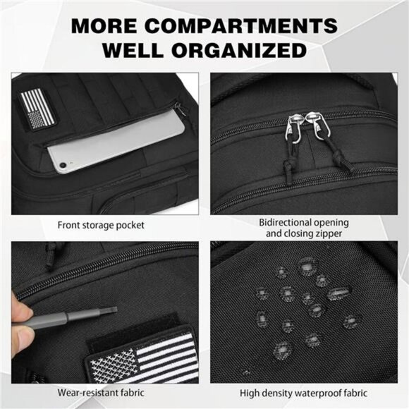 Wotony Tactical Backpack 30L Military Hiking Survival Gear MOLLE Bag Men - Picture 6 of 7